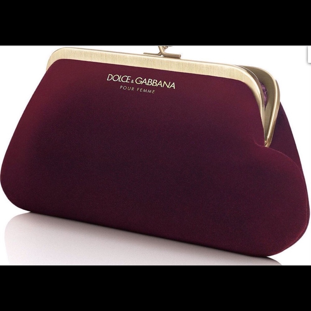 Dolce & Gabbana velvet burgundy clutch